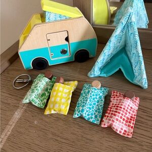 Lovevery wooden camper with door locks